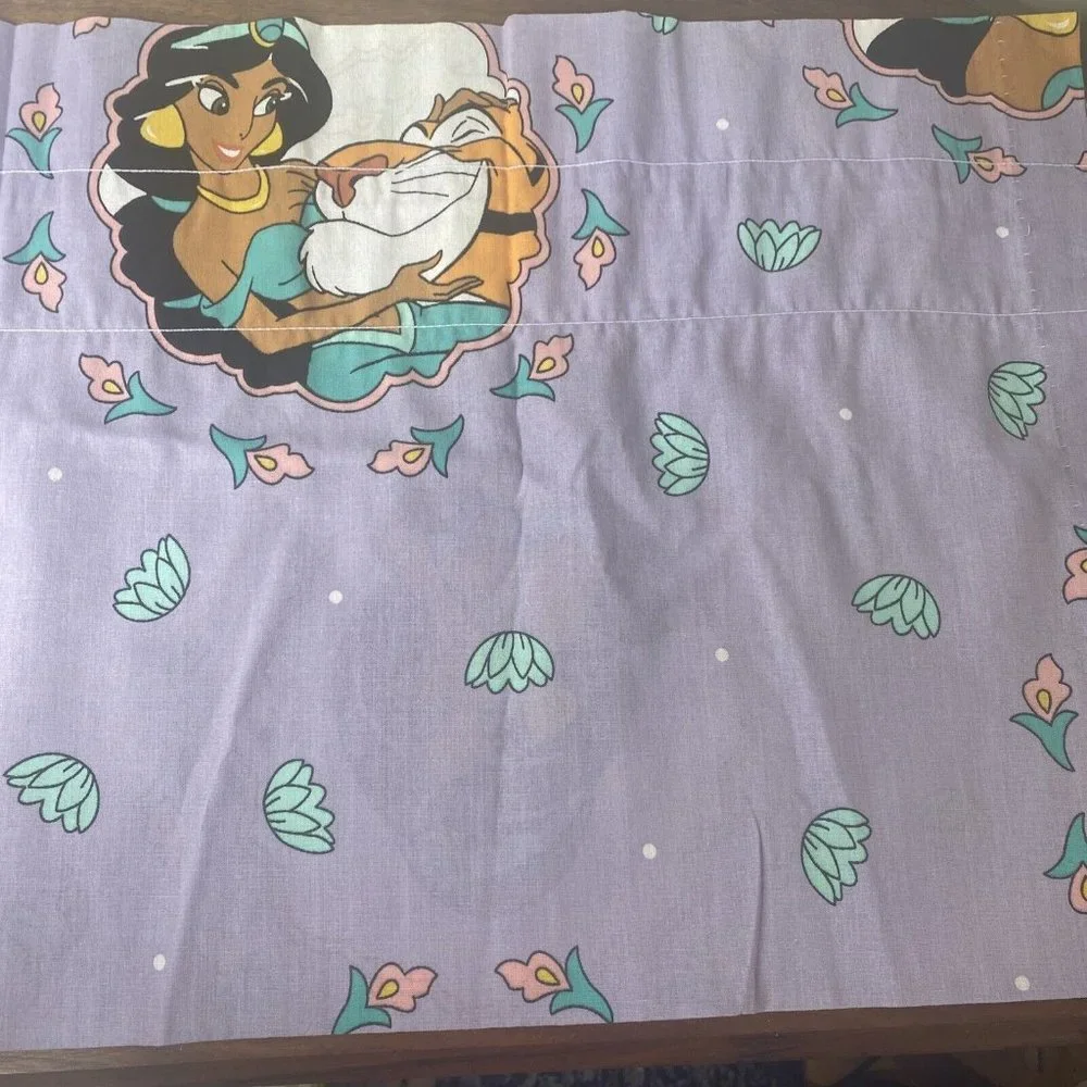 Vintage Disney Aladdin Jasmine Drapery Set Balloon Valance Purple